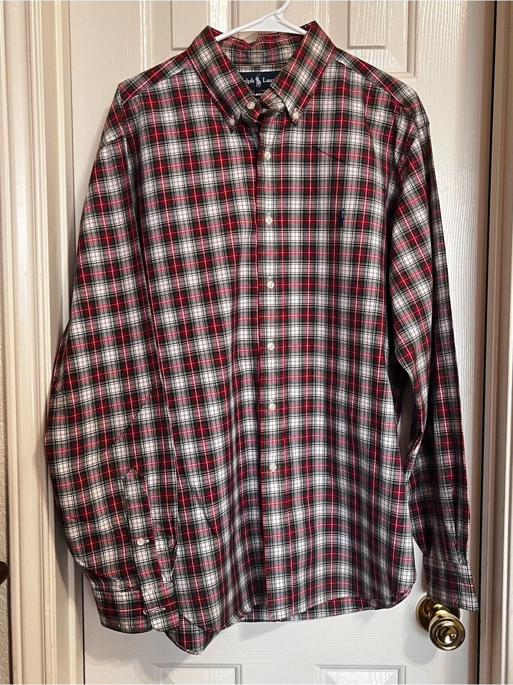 Polo Ralph Lauren Classic Fit Shirt Mens XL Plaid Button Down Long Sleeve Cotton